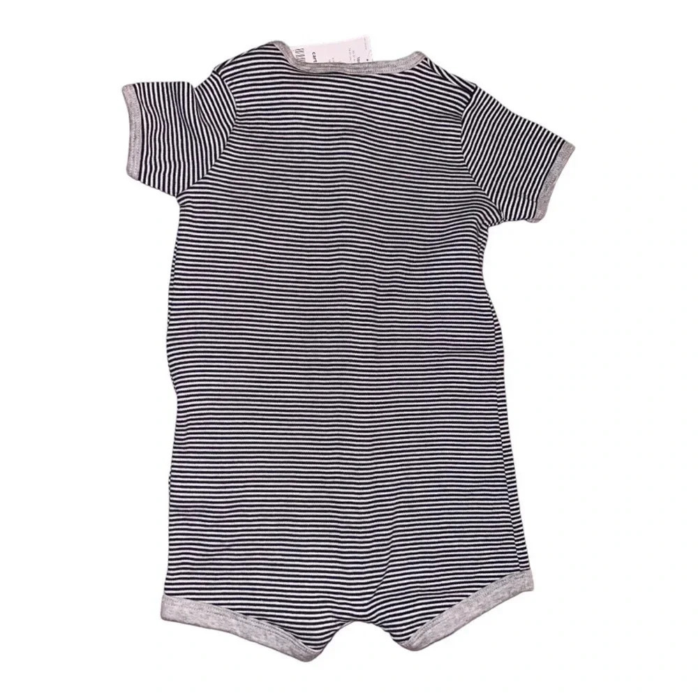 Carter’s Baby Navy Blue Striped Giraffe Scooter Romper 18m - Picture 2 of 5
